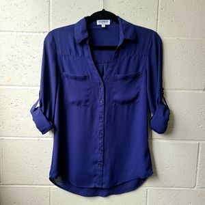 Express Slim Fit Navy Protofino Shirt